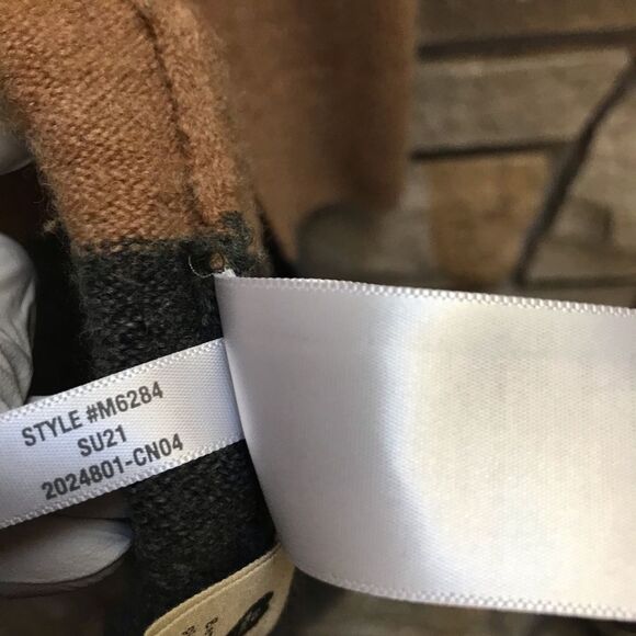 Madewell KENT COLORBLOCK CARDIGAN IN ANTIQUE CREAM Tan Medium Alpaca Wool - Picture 7 of 14